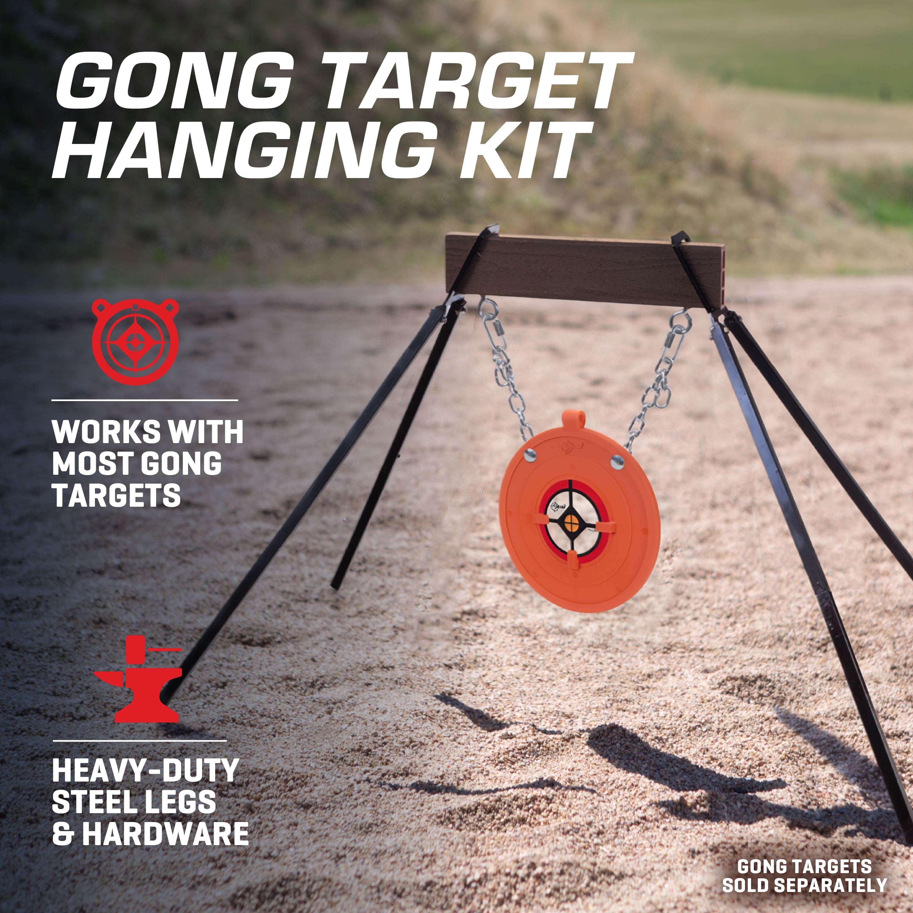 Allen Company Gong Target Hanger Kit, Heavy-Duty Steel, Target Stand