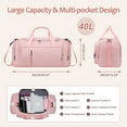 thumbnail image 6 of XUEYU 40L Gym Bag, Convertible Duffle Bag with Shoes Compartment and Wet Pocket, Gym Backpack Waterproof Sports Bags for Men with 2 Bottle Holders Multipurpose Weekender Overnight Bag -Pink, 6 of 8