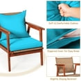 thumbnail image 6 of Costway 8PCS Patio Rattan Furniture Set Acacia Wood Frame Cushioned Sofa Chair Turquoise, 6 of 10