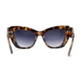 thumbnail image 4 of Womens Mod Cat Eye Thick Plastic Fashion Sunglasses Tortoise Smoke, 4 of 4