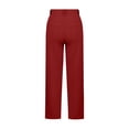 thumbnail image 4 of Yifymode Womens Pants Summer Casual High Waist Straight Leg Pants Loose Fit Lightweight Lounge Trousers with Pockets,Red S, 4 of 6