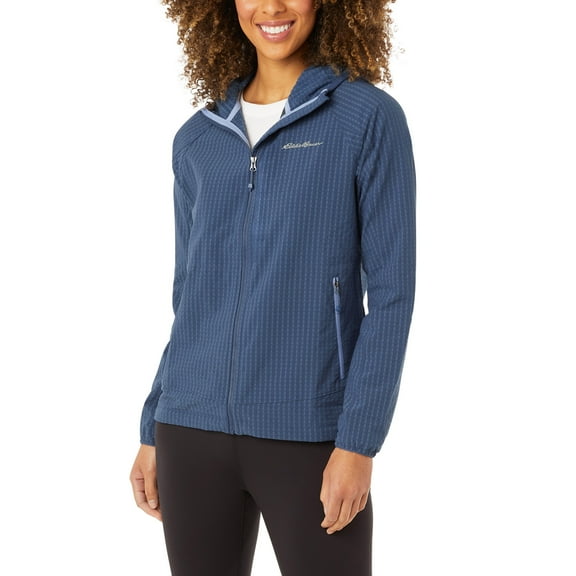Eddie Bauer Women's Sz 2XL Lightweight FleeceW/Hood Jacket Blue
