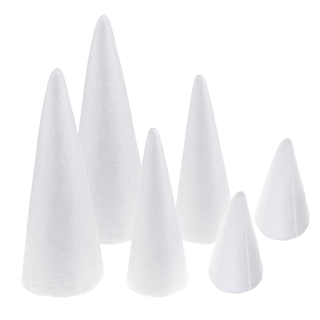 6x Conos de Espuma de Poliestireno Zulema Conos de espuma para Manualidades DIY Pintura