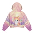 thumbnail image 5 of Xoenoiee Cat Wings Cloud Print Girls Hoodies Kids Sweatshirt Half Zipper Pullover Crop Tops for Teen Girls Long Sleeve Fall Clothes, 11-12 Years, 5 of 7