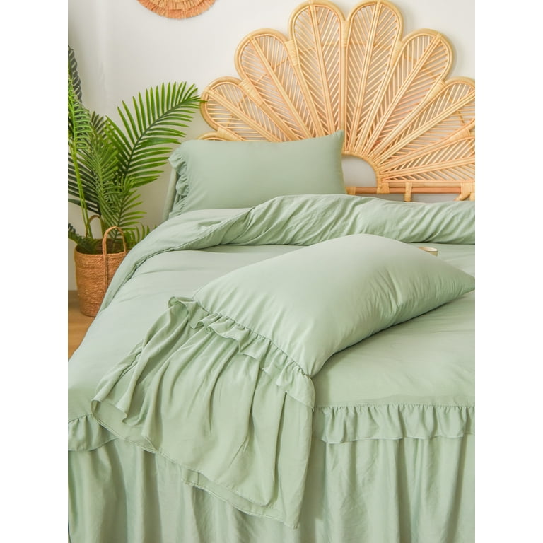 Move Over Green Bedding Sets Boho Chic 100% Washed Microfiber Long