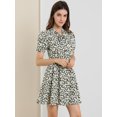 thumbnail image 2 of INSPIRE CHIC Mini Vestido Floral Por Encima De La Rodilla Manga Corta Casual Para Mujer Negro L, 2 of 6