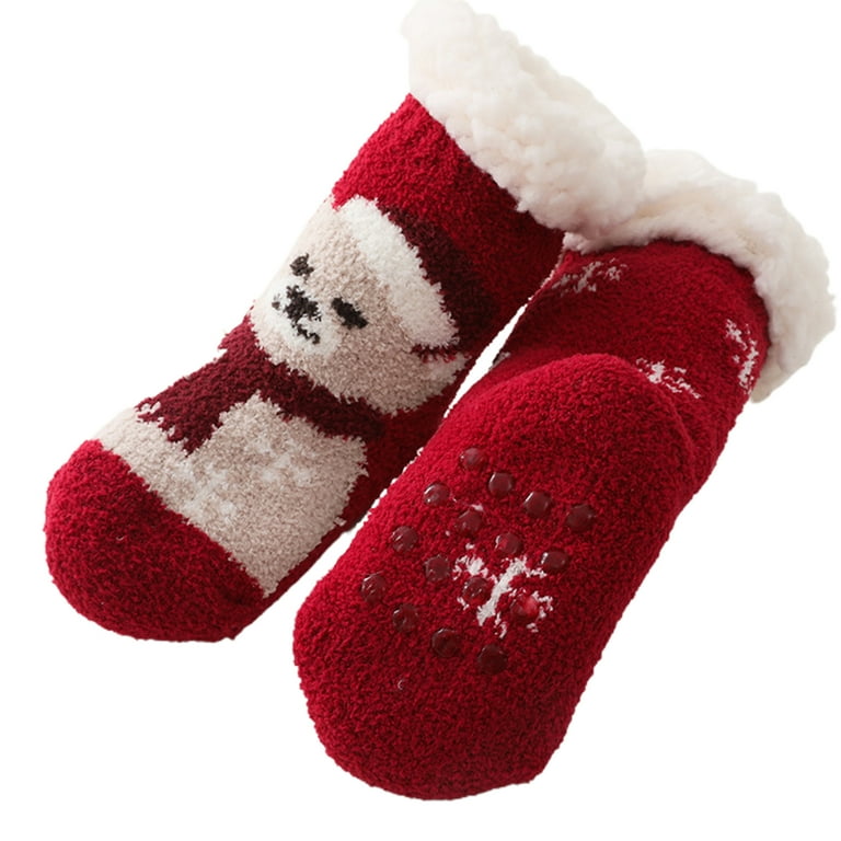 Seyurigaoka Lovely Baby Non Skid Slipper Socks Winter Warm Fleece