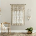 thumbnail image 2 of No. 918 Alison Floral Lace  Sheer Tie-up Shade, 1-Piece Rod Pocket Indoor Window Shade, 58”x64", Stone, 2 of 5
