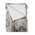 thumbnail image 2 of Marble Print Soft Flannel Fleece Blanket, Retro Style Paintbrush Colors in Marbling Texture Watercolor Artwork, Cozy Plush for Indoor and Outdoor Use, 50" x 70", Sand Brown Pale Grey, by Ambesonne, 2 of 5