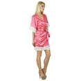 thumbnail image 3 of Bimba Women Kimono Sleeve Short Satin Robe Bride Bridesmaid Robe Lace Coverup, 3 of 6