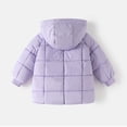 thumbnail image 7 of Ymyiu Toddler Girl Fall Jacket Girl's Lightweight Winter Coat Lined Long Puffer Jacket Waterproof Warm Quilted with Hood 4T 5T(Purple, 4-5 Years), 7 of 7
