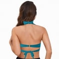 thumbnail image 5 of HCNTES Women's Knot Strapless Backless Swimwear Sleeveless Tube Bikini Top(L,a119-Navy), 5 of 9