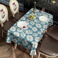 thumbnail image 2 of Blue Daisy Flower Floral Pattern Rectangle Tablecloth 60"x120",Waterproof Polyester Rectangle Table Cloth, Wipeable Spillproof Polyester Tablecloth for Dining, Camping, Indoor and Outdoor, 2 of 6