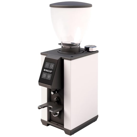 MACAP LEO 55 – White Electric Burr Grinder, 55mm, User-Friendly