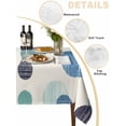 thumbnail image 5 of Abstract Geometric Suqare Tablecloth - 54 x 54 Inch, Farmhouse Vintage Polka Dot Teal Blue Waterproof & StainResistant Tablecloth, Washable Oil-proof Table Cover for Dining/Party/Wedding/Buffet, 5 of 9