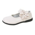 thumbnail image 1 of GiLiling Ballerines Mary Jane à Fleurs pour Filles, Bride Ajustable, Bout Rond Classique, Chaussures d'École, Semelle Souple Antidérapante, Ballerines de Performance pour Élèves et Enfants (Blanc, 10-10,5 Ans), 1 of 4