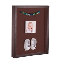 ArtToFrames 24x36 Inch Shadow Box Picture Frame, with a Verlinga Brown 1 Wide Shadowbox frame and Maroon Mat Backing (4656)