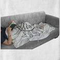 thumbnail image 5 of Celestial Sun Soft Flannel Fleece Throw Blanket, Modern Monochrome of Sleeping Sun with Human Face Image, Cozy Plush for Indoor and Outdoor Use, 50" x 60", Charcoal Grey White, by Ambesonne, 5 of 5