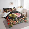 thumbnail image 3 of Homewish Gothic Skull Twin Bedding Sets 7-Piece for Female Men Women,Starry Sky Bedding Comforter Set Microfiber,Botanical Red Mushroom Breathable Sheet Sets,Microfiber Bedroom Decor,Reversible, 3 of 8