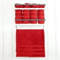 thumbnail image 2 of American Soft Linen Luxury Turkish Hand Towel Set, 100% Cotton 4 Piece Hand Face Towels for Bathroom and Kitchen, Red, 2 of 9