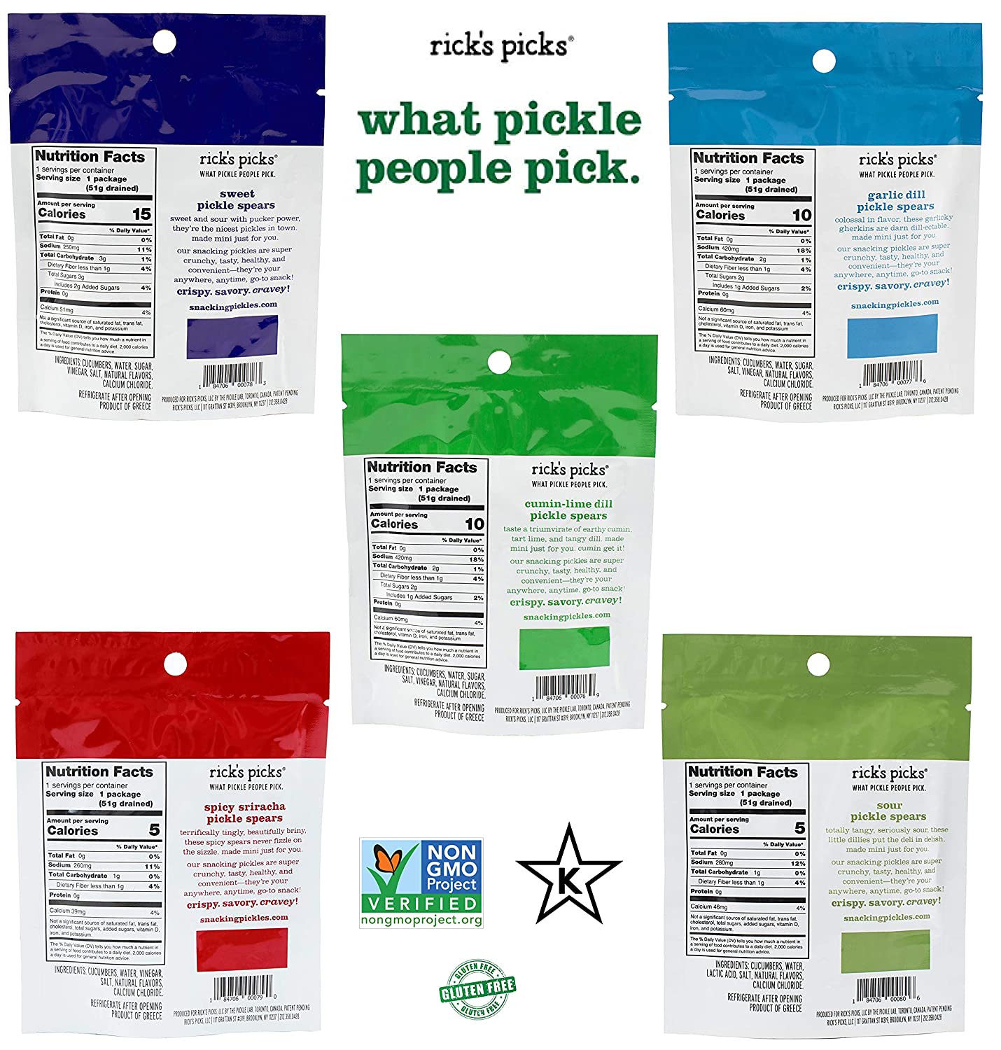 Rick's Picks Variety Pack Snacking Pickles 5 Pack