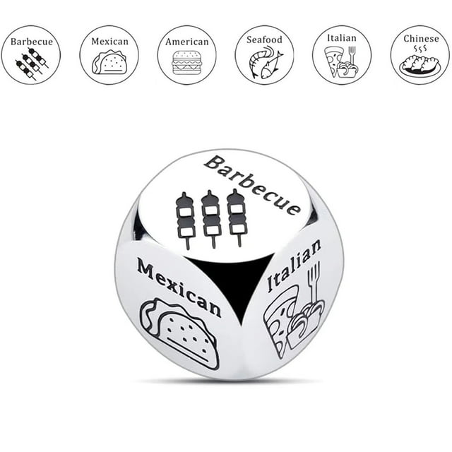 E Multi Sided Metal Decision Dice Game Food Choice Maker Random Selector Party Entertainment Group Activity Tool