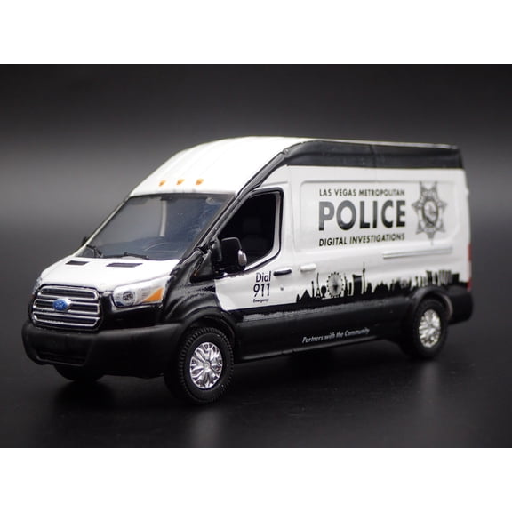 Open Box 2019 19 FORD TRANSIT VAN LAS VEGAS METRO POLICE 1:64 SCALE DIECAST MODEL CAR