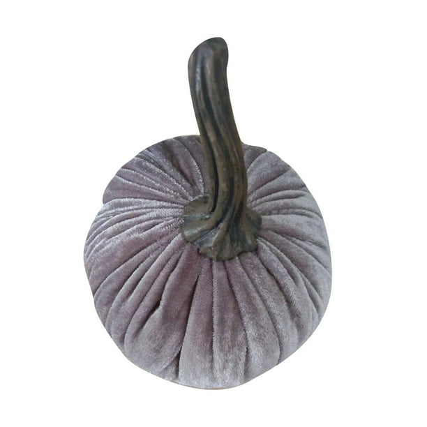 Decoración de Halloween de calabazas de terciopelo suaves y rellenas, exquisitas decoraciones de calabazas de Halloween de 10 cm, color rojo, empaque individual de bolsa opp