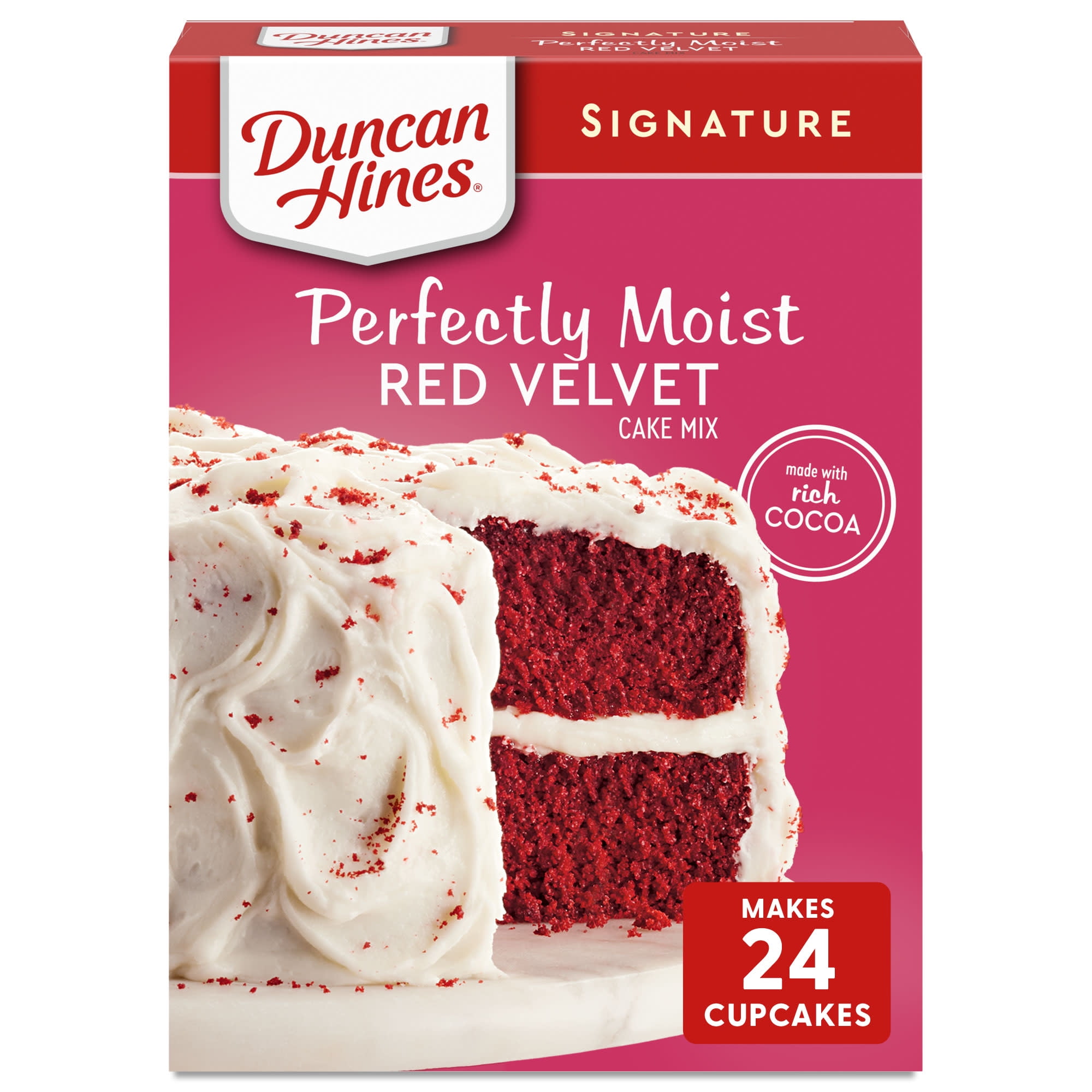 (4 pack) Duncan Hines Red Velvet Cake Mix, 15.25 oz.