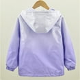 thumbnail image 5 of Atogsazn Kids Girls Fleece Lined Jacket Children's Zip Up Long Sleeve Hooded Jackets Lightweight Winderbreaker Coat 03-Purple 11-12 Years, 5 of 9