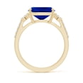 thumbnail image 2 of ANGARA Lab Grown Cushion Rectangular Blue Sapphire Engagement Ring for Women in 14K Yellow Gold (Size-10x8mm) | September Birthstone, Anniversary Jewelry Gift for Women | Lab-Grown Blue Sapphire Ring, 2 of 8