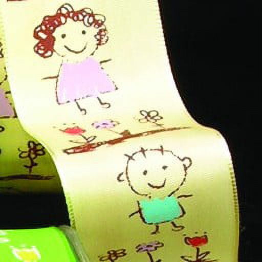 The Ribbon People Yellow and Pink Taffeta Wired Craft Ribbon 1.5" x 27 Yards