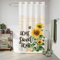 thumbnail image 6 of No Hook Shower Curtain, Sunflower Shower Curtains for Bathroom with See Through Top Window, Summer Botanical Bee Farmhouse Watercolor Waterproof & Washable Bath Curtain Stand Up Stall 36"x72", 6 of 9
