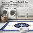 thumbnail image 5 of ODIKA 4'x6' Machine Washable Non-Slip Area Rug, Nautical Compass Rose with Marine Symbols and Geometric Oceanic Lines High Traffic Rug, Blue, 140807, 5 of 7