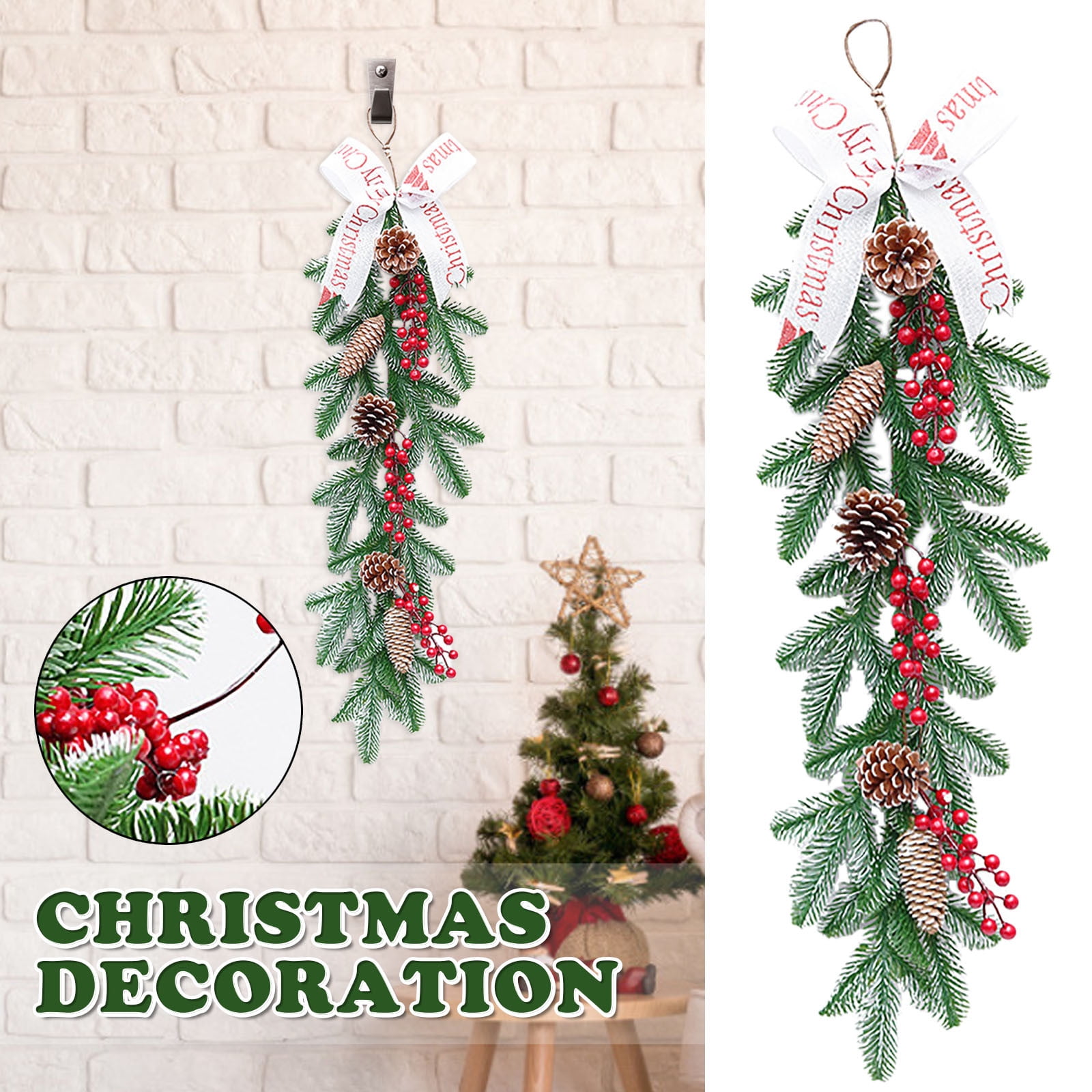 Christmas Party Xmas Tree Ornaments 2m Tinsel Hanging Decorations Hang Holiday 