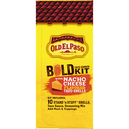 Old El Paso Stand 'N Stuff Bold Nacho Cheese Flavored Taco Dinner Kit, 9.5 oz.