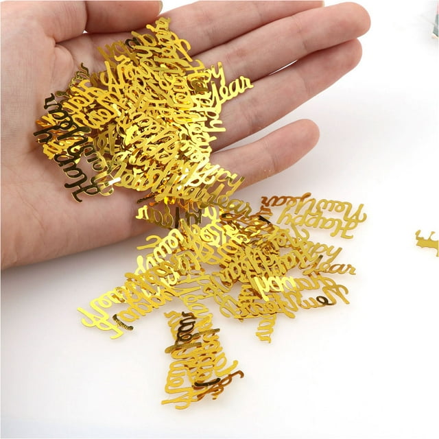 Milisten Lot de 3 Paillettes de Fête en Résine Dorée Décorations du Nouvel An pour Tous Âges