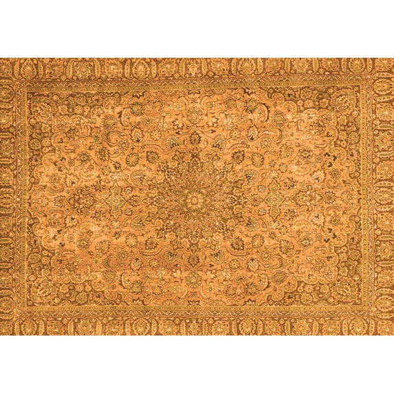 Ahgly Company Indoor Rectangle Abstract Orange Modern Area Rugs, 7' x 9'