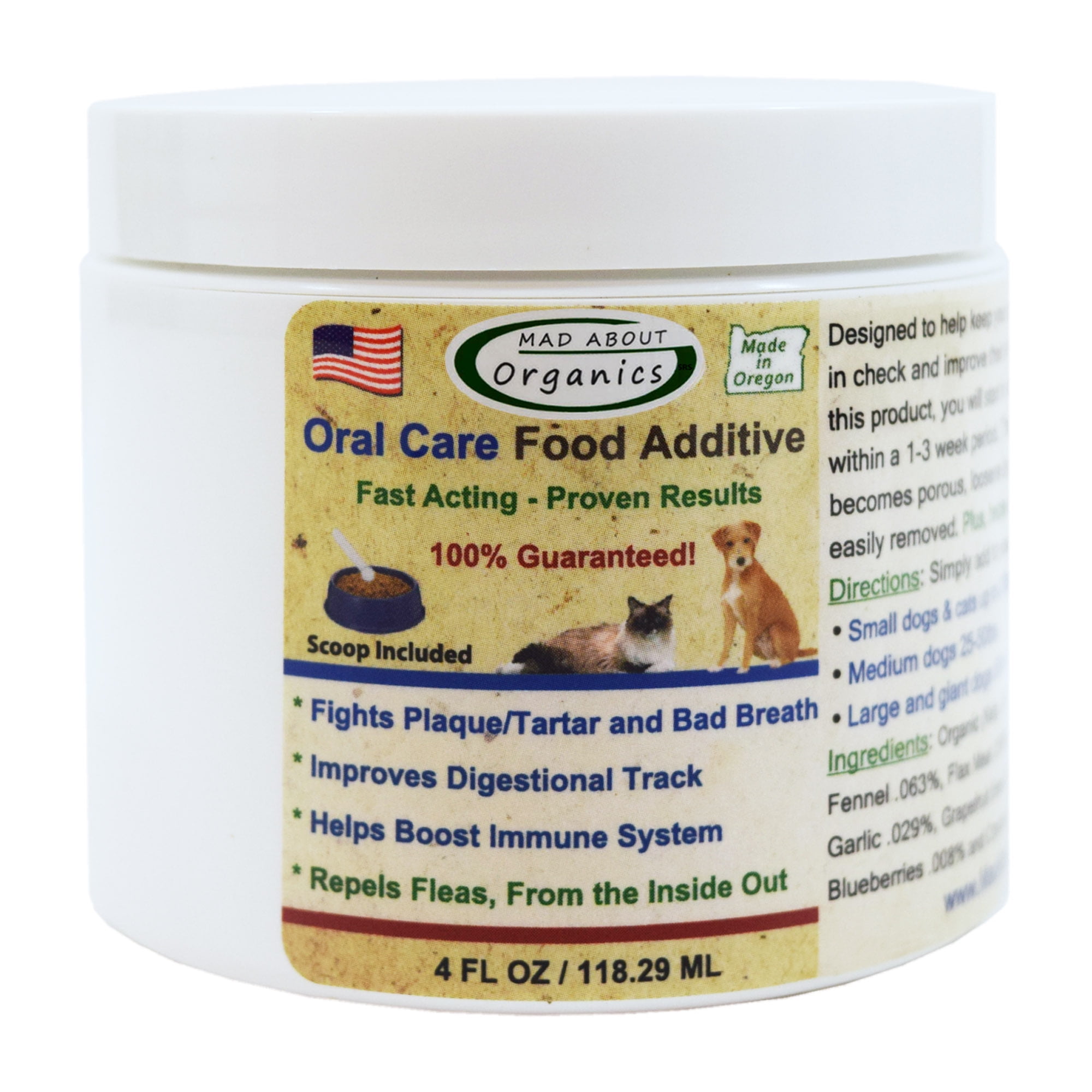 Mad About Organics All Natural Dog & Cat Oral Care Food Additive Dental