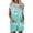 Blue, variant on LADIGASU Women's Fashionable Casual Print Home Short Sleeved Round Neck Pajama Top With Pants Home Set
