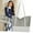 🔥 Gray_Base#1170, variant on Ladies Tote Bag Large Capacity Shoulder Handbag Oxford Cloth and Soft Leather White Black Red Gray Blue 40x28x11cm 1 Pc