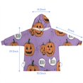 thumbnail image 7 of Purple Halloween Pumpkins with Boo Blanket Hoodies for Kids 6-13YR Oversize Wearable Blanket Hoodies for Boys Girls Teens, 7 of 7