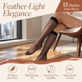 thumbnail image 2 of 8 Pairs Women's Sheer Knee High Stockings, 15D Ultra Thin Nylon Socks, Wide Calf Comfort Fit, 2 of 4