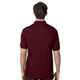thumbnail image 4 of Hanes Ecosmart Jersey Polo T-Shirt, Men's Short Sleeve Solid Tee, Maroon Shirt, S, 4 of 5
