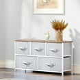 thumbnail image 4 of Dextrus Wide Dresser with 5 Drawers Easy Pull Fabric Bins for Bedroom, Light Gray, 4 of 6