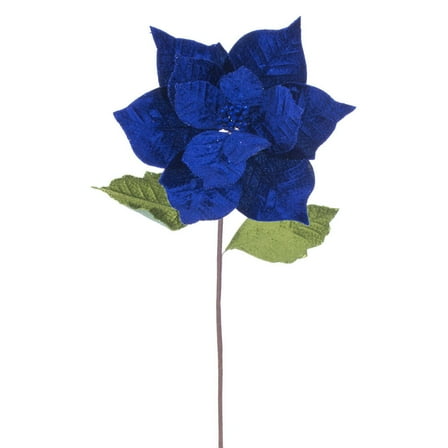 20" Blue Classic Velvet 12" Flower 4/Bag