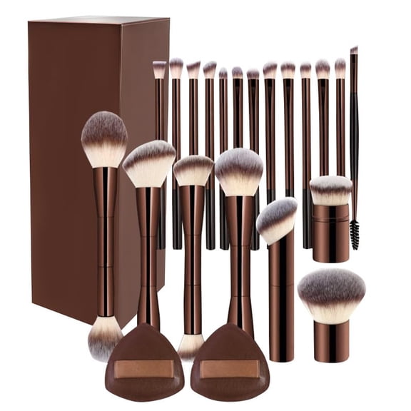 20-Piece Makeup Brush Set, Double-End Multi-functional Makeup Tool Set with Case, Soft Fluffy Professional Cosmetic Foundation, Foundation Concealer Powder Face Eye Make up Brushes Kit (Magneticbox)