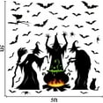 thumbnail image 3 of Halloween Decorations Window Clings Decor, Extra Large 3 Witches with Black Cat Bat Spider Cauldron Silhouette Halloween Window Stickers Indoor, School Home Office Party Supplies 4 Sheets, 3 of 9