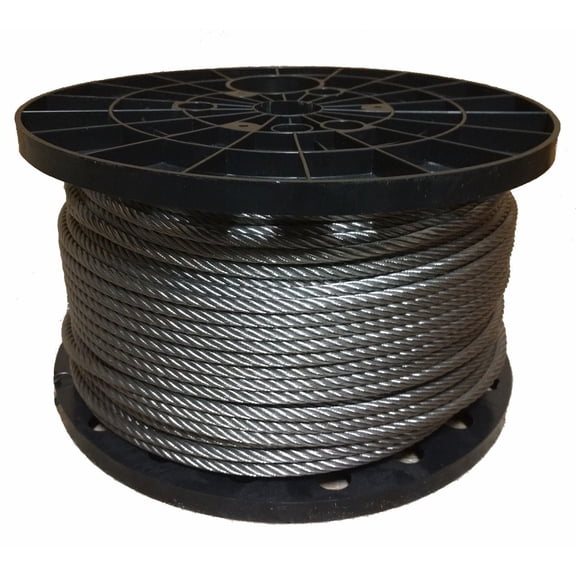 3/8" Stainless Steel Aircraft Cable Wire Rope Type 7x19 Type 316 (100 Feet)