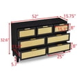 thumbnail image 2 of Vastcury Modern Wooden Dresser with 7 Rattan Drawers for Bedroom, Chest of Drawers with Spacious Storage for Living Room, Black, 2 of 10